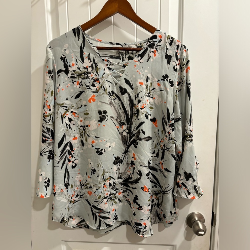 Light green polyester blouse